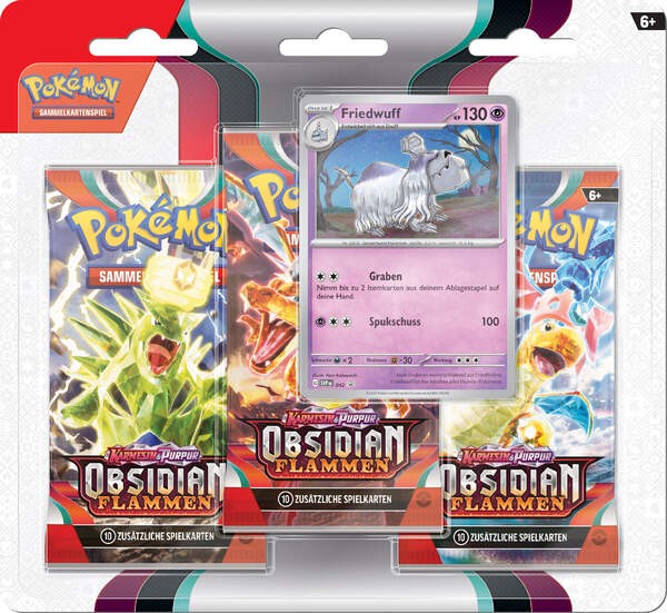 Pokémon 45598 PKM KP03 3-Pack Blister DE FRIEDWUFF