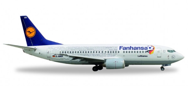 HERPA 562546 Lufthansa Boeing 737-300 inkl. Stand "Fanhansa"