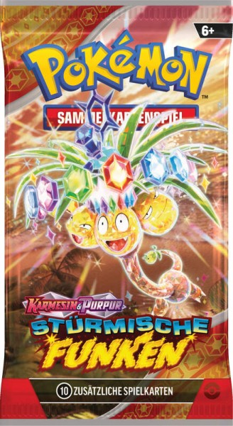 Pokémon 45948 Boosterpack Karmesin & Purpur - Stürmische Funken