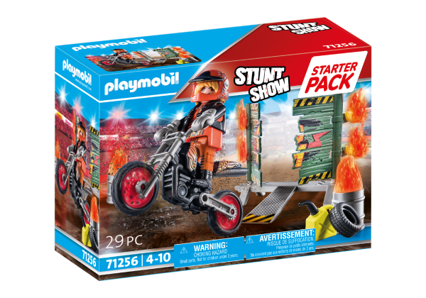 PLAYMOBIL® 71256 Starter Pack Stuntshow Motorrad mit Feuerwand