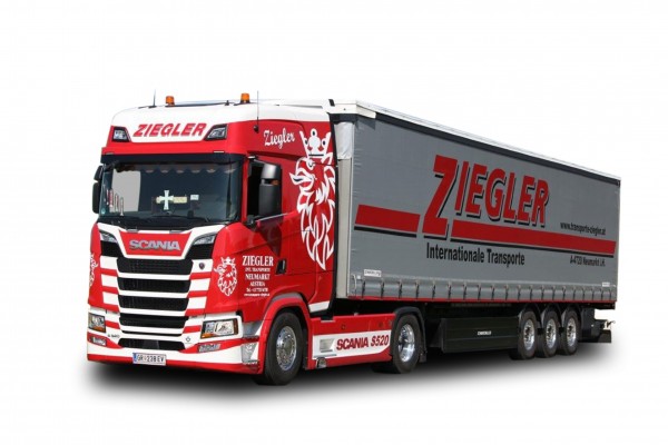 HERPA 935937 Scania CS 20 HD Gardinenplanen Sattelzug - Ziegler