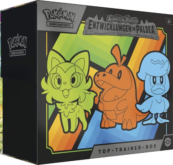 Pokémon 45592 PKM KP02 Top-Trainer Box DE KARASMIN & PURPUR ENTWICKLUNG IN PALDEA