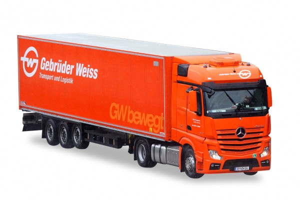 HERPA 929677 Mercedes-Benz Actros Bigspace Koffer-Sattelzug "Gebrüder Weiss" (A)