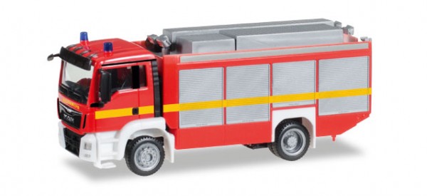 HERPA 091077-002 MAN TGS M Euro 6 Rüstwagen RW2, leuchrot "Feuerwehr"