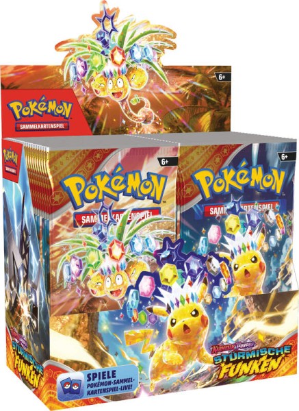 Pokémon 45948 Boosterpack Karmesin & Purpur - Stürmische Funken