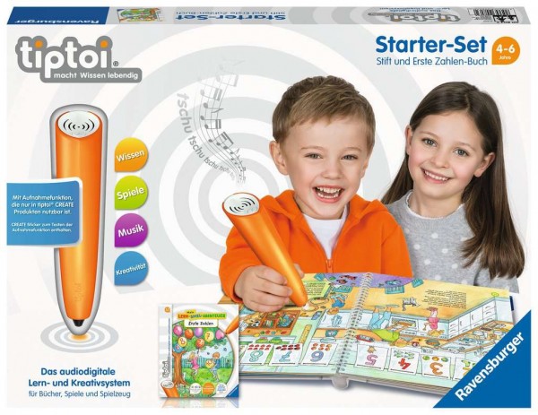 RAVENSBURGER 00803 Starter Set Stift und Erste Zahlen-Buch - Lernsystem für Kinder ab 4 Jahren