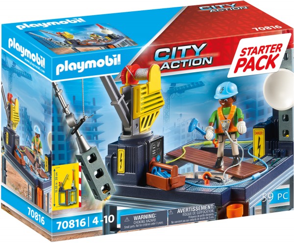 PLAYMOBIL® 70816 Starter Pack Baustelle mit Seilwinde