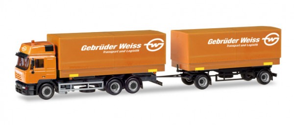 HERPA 309134 Steyr F 2000 Wechselpritschen-Hängerzug - Gebrüder Weiss (A)