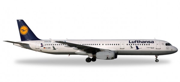 HERPA 558563 Lufthansa Airbus A321 "25 Jahre Kranichschutz" - D-AIRR "Wismar"