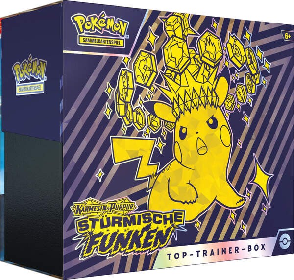 Pokémon 45956 Top-Trainer-Box Karmesin & Purpur - Stürmische Funken