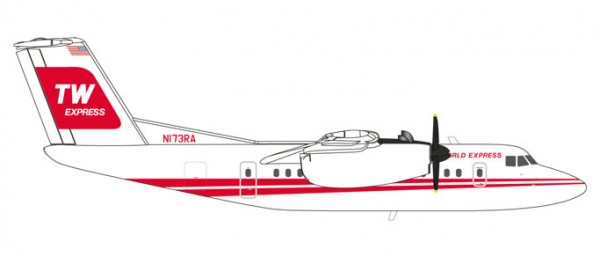 HERPA 559041 Trans World Express De Havilland Canada DHC-7 "Dash 7" - N173RA